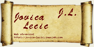 Jovica Lečić vizit kartica